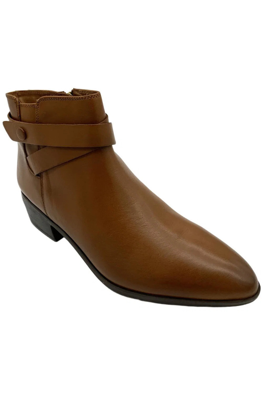 Softwalk Women's Lira Zip Leather Ankle Boot Luggage - Narrow